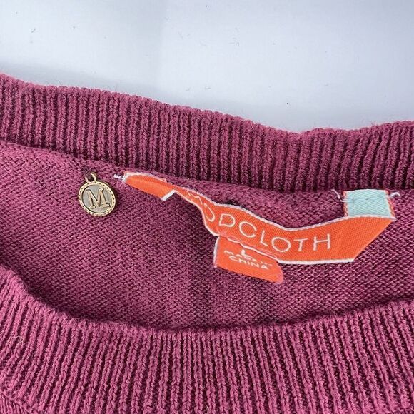 Modcloth Women's Knit The Mark Sweater Dress Bows Maroon Crew Neck Large - Picture 3 of 5